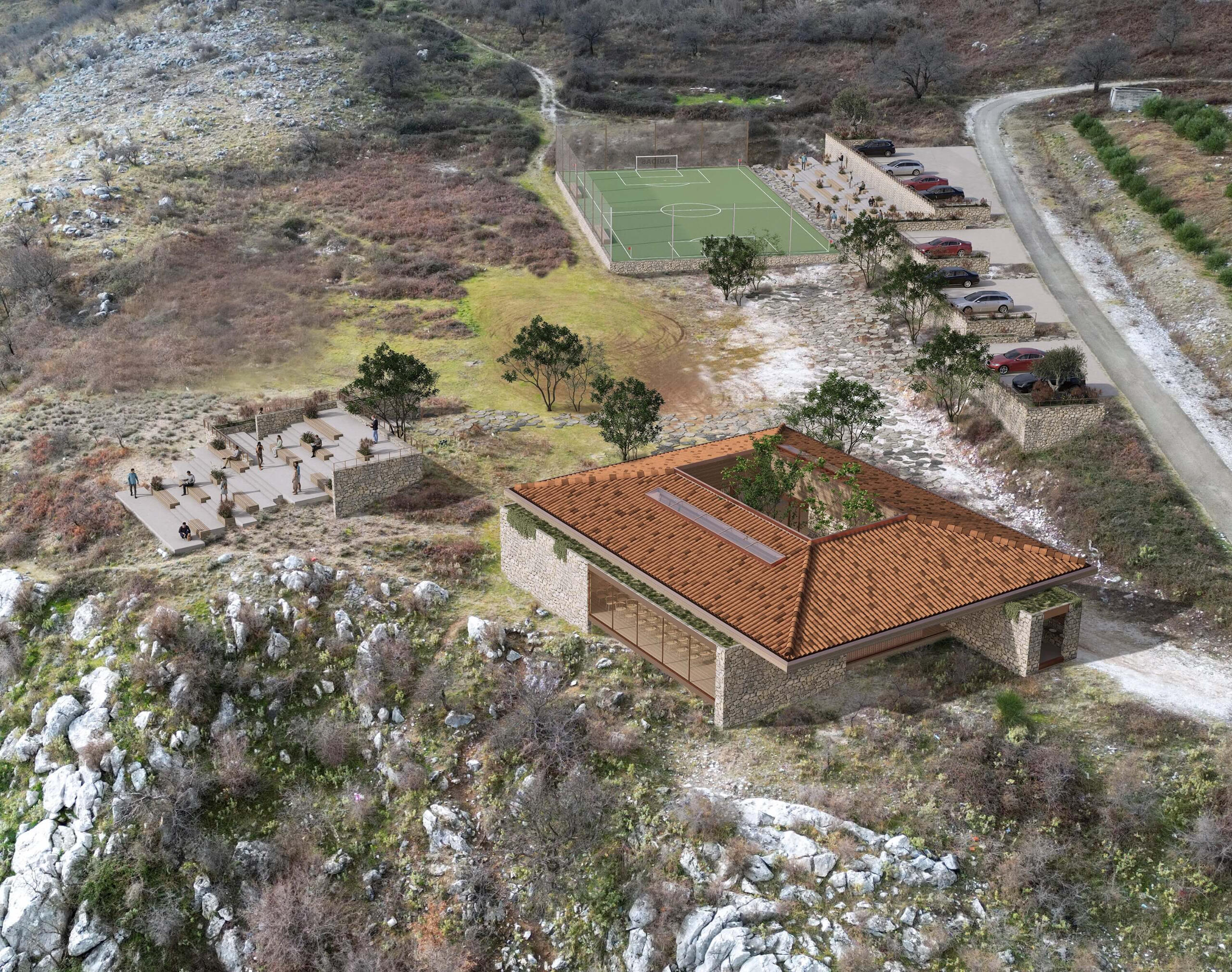 Rekunstruksioni i objektit të bashkësisë lokale KRAVAR - fotomontazha Projektoi: KREATIV studio