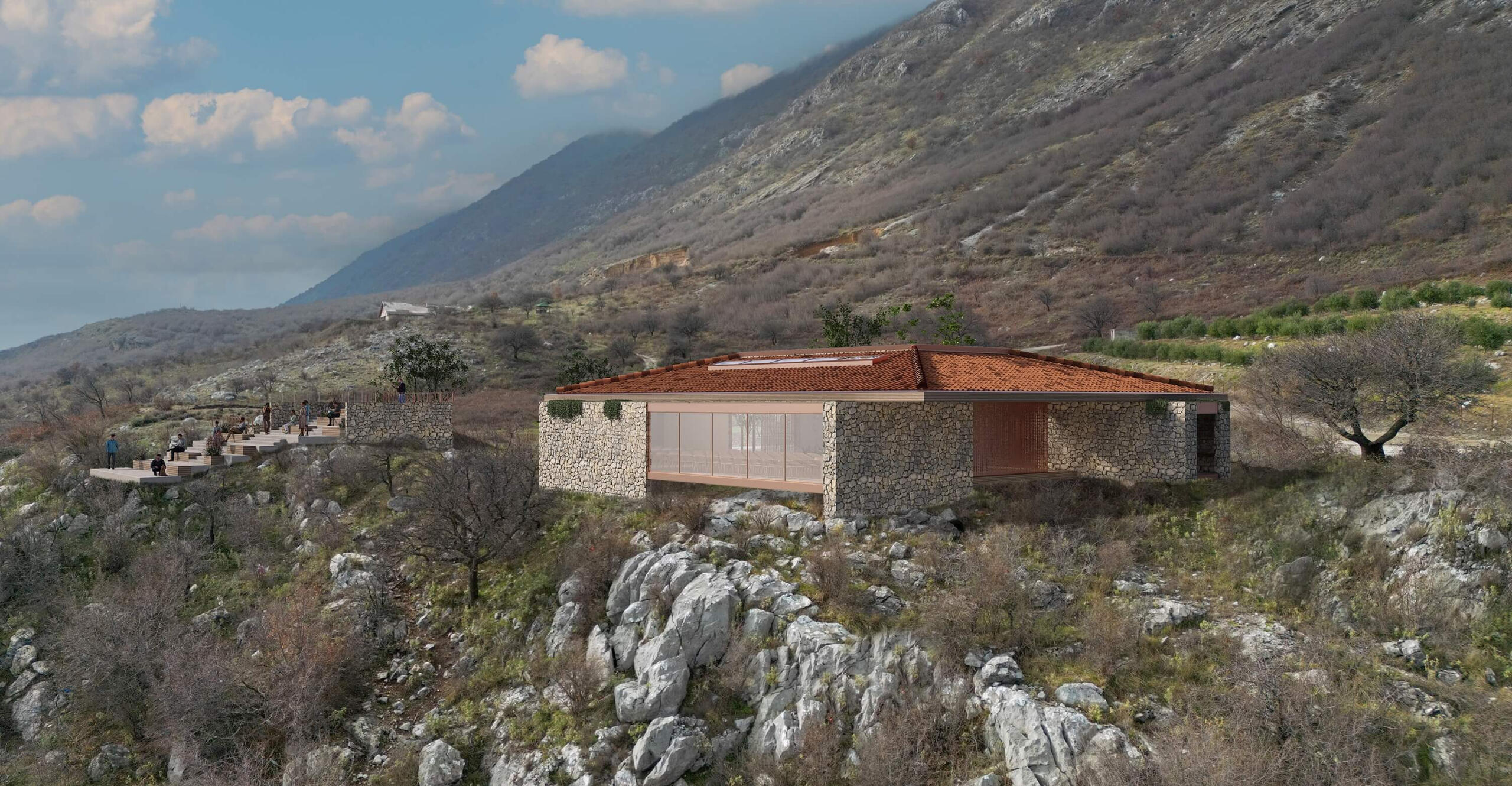 Rekunstruksioni i objektit të bashkësisë lokale KRAVAR - fotomontazha Projektoi: KREATIV studio