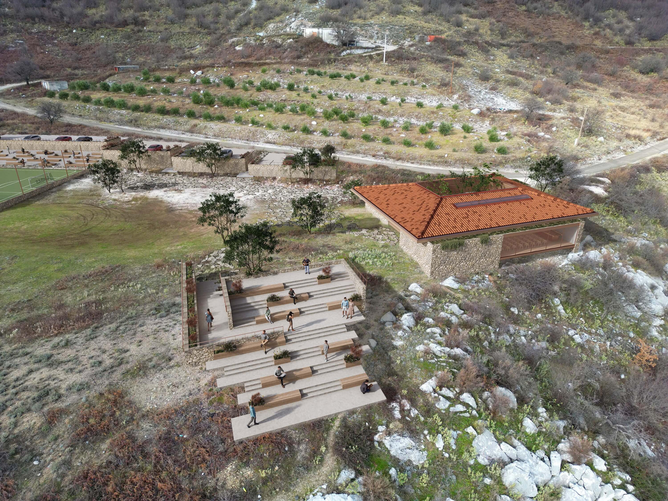 Rekunstruksioni i objektit të bashkësisë lokale KRAVAR - fotomontazha Projektoi: KREATIV studio